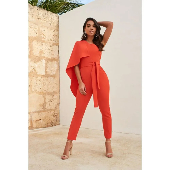 LAVISH ALICE Pants - Lavish Alice one shoulder cape jumpsuit SIZE 2